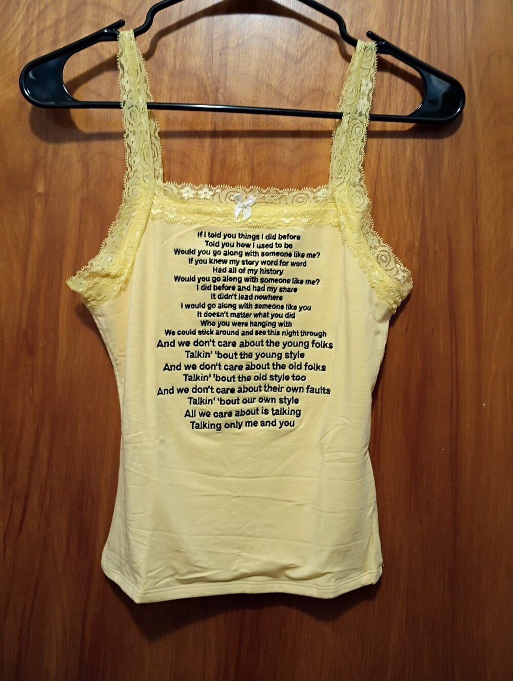 Omighty Lace-Trim Yellow Women's Tank Top